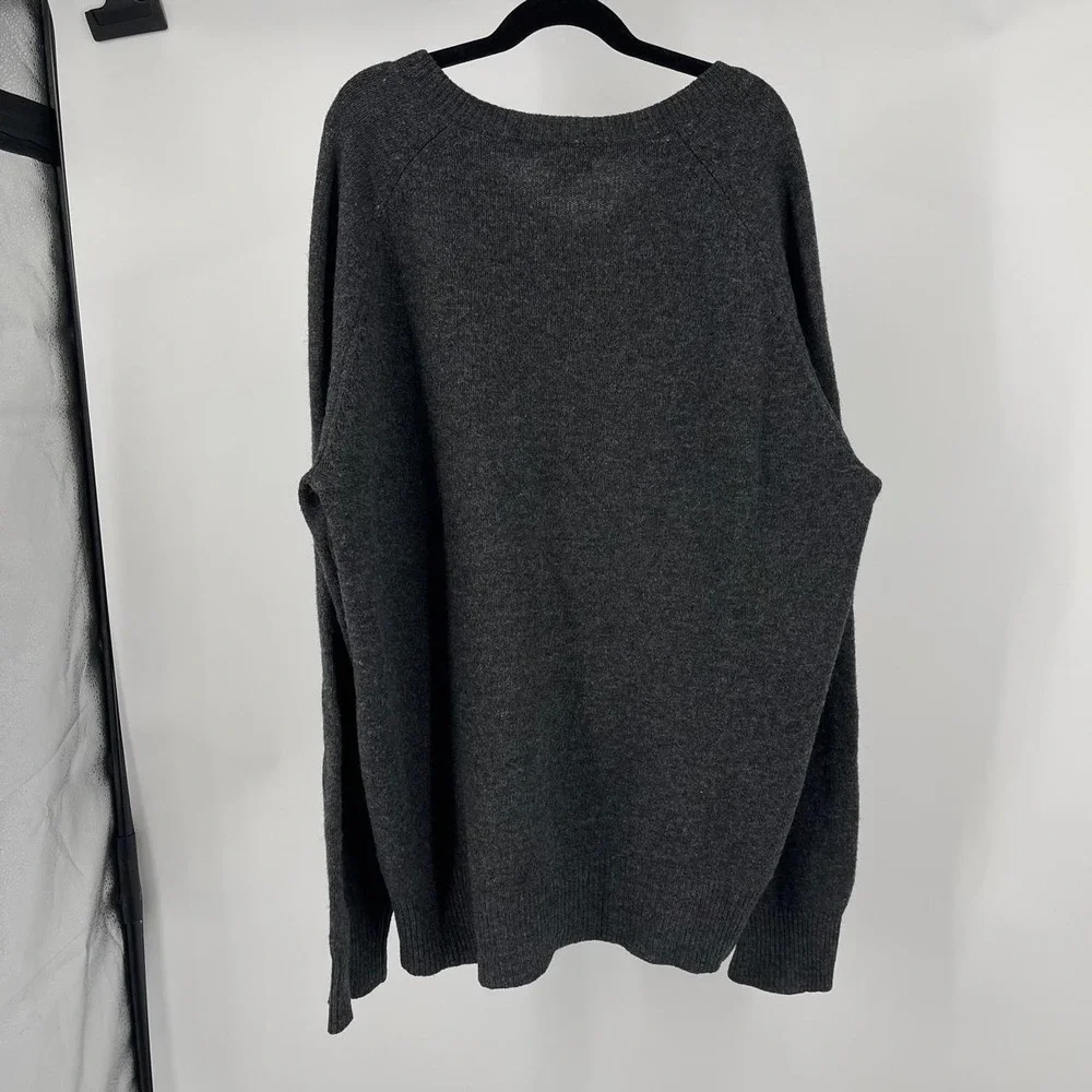 J Crew Men's Lambswool Wool Sweater V Neck Quiet Luxury Minimalist Fisherman M